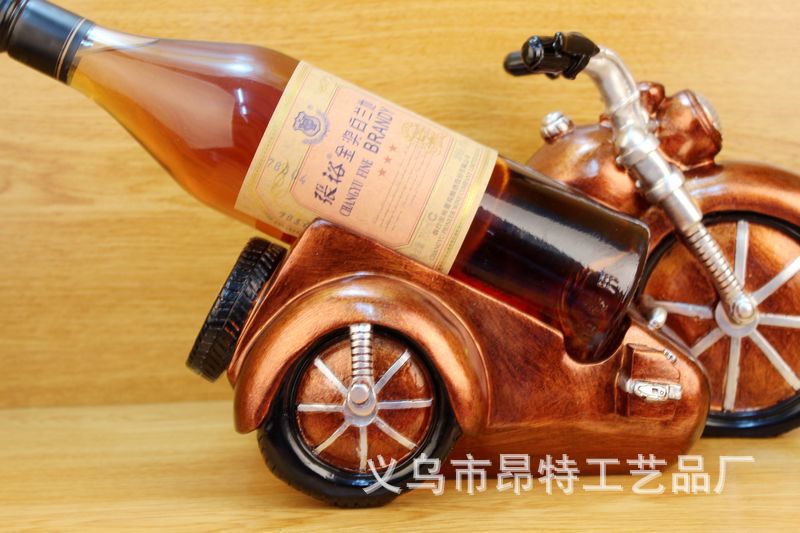 Resin Crafts European Style Wine Cabinet Decoration Clock Wine Rack Fashion Motorcycle Decoration Creative Gift