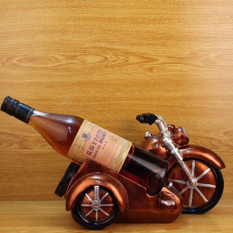 Resin Crafts European Style Wine Cabinet Decoration Clock Wine Rack Fashion Motorcycle Decoration Creative Gift