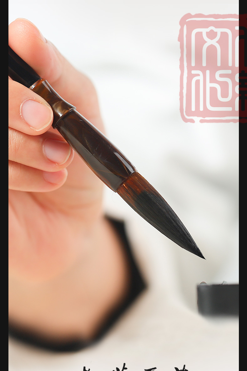 Weizhuang Weasel's Hair Doubled Both Made of Goat's Hair Calligraphy and Painting Practice Large, Medium and Small Writing Brush Set Wholesale Calligraphy Training Student Writing Brush