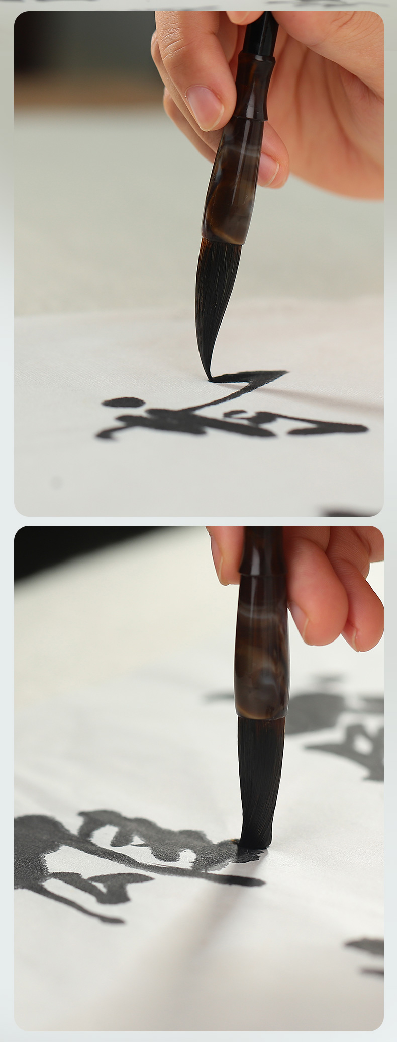 Weizhuang Weasel's Hair Doubled Both Made of Goat's Hair Calligraphy and Painting Practice Large, Medium and Small Writing Brush Set Wholesale Calligraphy Training Student Writing Brush