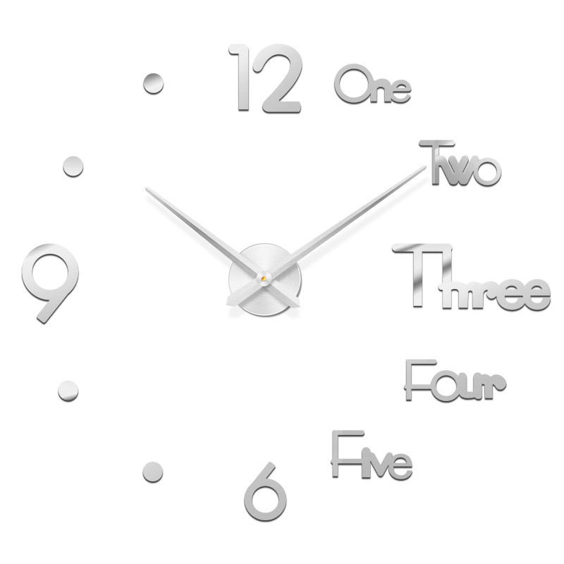 Cross-Border Hot Selling Creative Yakeli 3D Hanging Clock DIY Clock Mute Clock Sticken on the Wall Amazon Hot