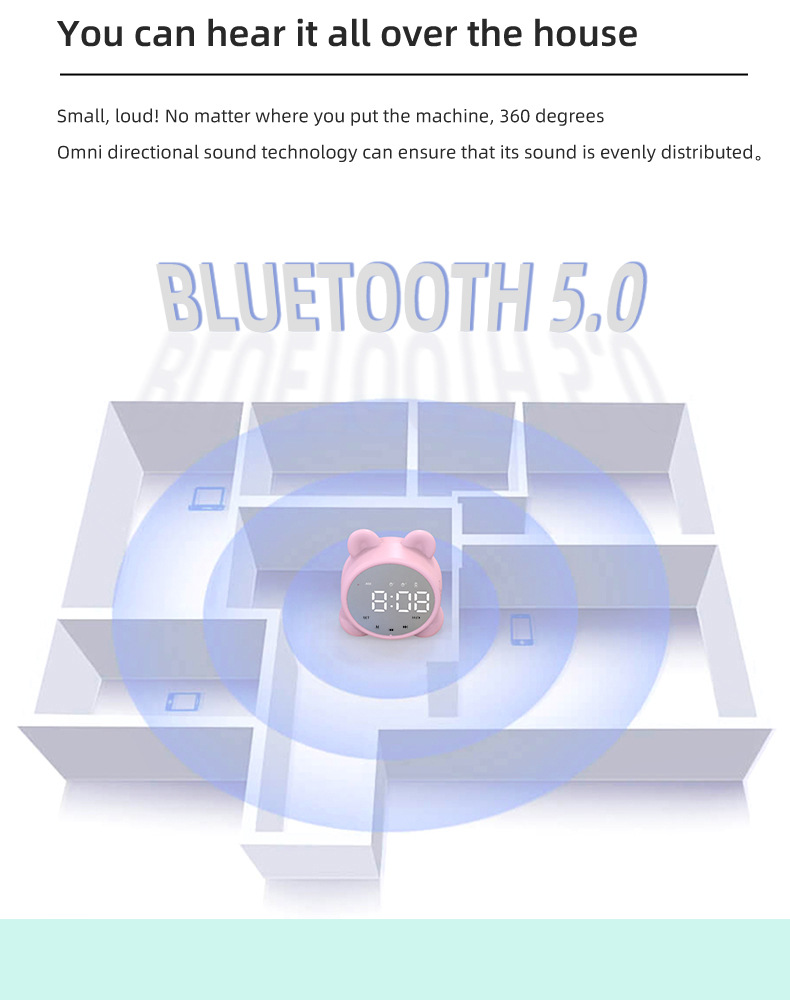 New Bluetooth Speaker Clock Speaker Mirror Speaker Mini Card Cute Gift Alarm Clock Cute Pet New Bluetooth Speaker Clock Speaker Mirror Speaker Mini Card Cute Gift Alarm Clock Cute Pet