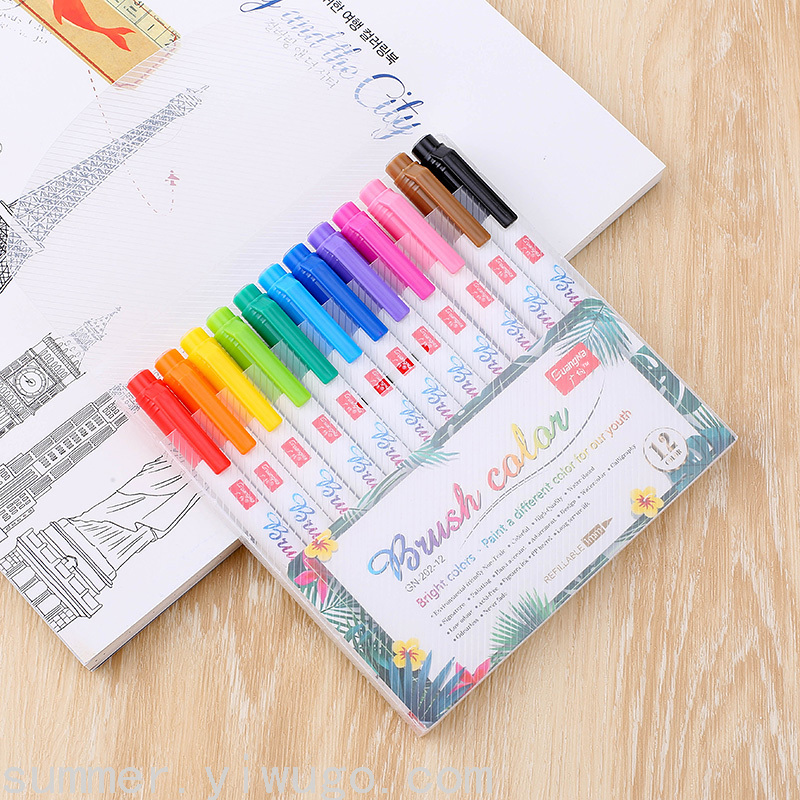 Guangna Calligraphy Pen Students Practice Calligraphy Pen Type Writing Brush Can Add Ink Small Regular Script Soft Nib