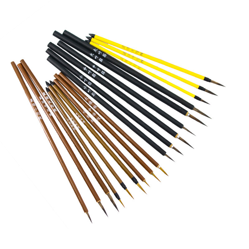 Weizhuang Leaf Blade Pen White Pigment Liner Gui Pen Painting Traditional Chinese Painting Mouse Beard Young Heroes Fabric Textures Brush Pen Weasel&#039;s Hair Delineating Brush Writing Brush