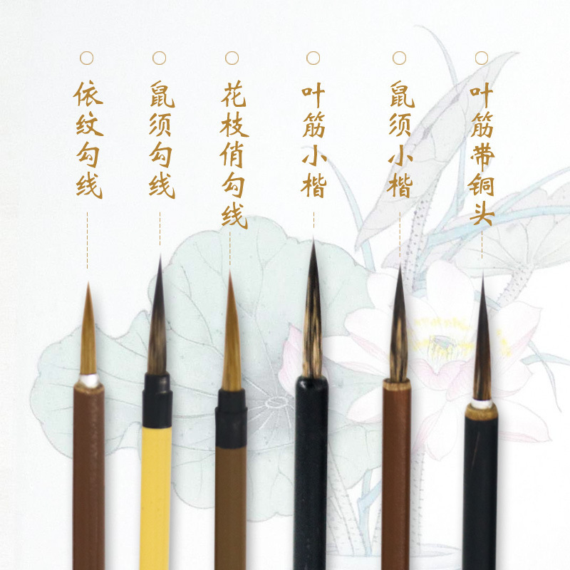Weizhuang Leaf Blade Pen White Pigment Liner Gui Pen Painting Traditional Chinese Painting Mouse Beard Young Heroes Fabric Textures Brush Pen Weasel&#039;s Hair Delineating Brush Writing Brush