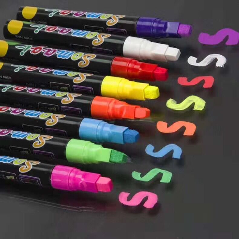 Fluorescent board special erasable fluorescent pen colored glass pen lamp board pen liquid chalk white blackboard pen