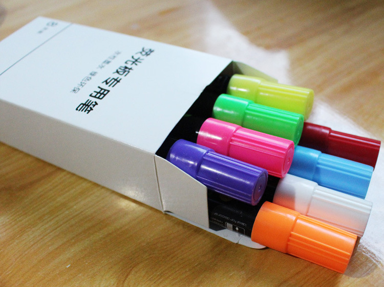 Fluorescent board special erasable fluorescent pen colored glass pen lamp board pen liquid chalk white blackboard pen