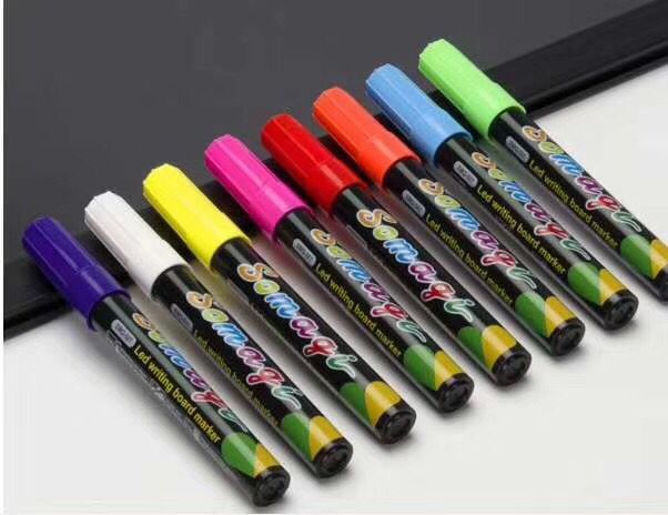 Fluorescent board special erasable fluorescent pen colored glass pen lamp board pen liquid chalk white blackboard pen