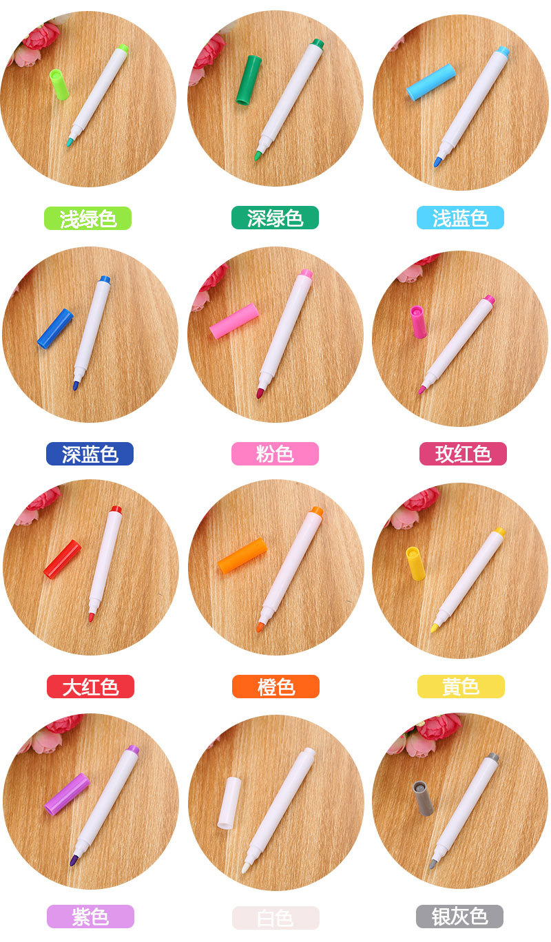 Environmental Protection Color Liquid Chalk Dust-Free Erasable Led Fluorescent Light Board Pen Children Graffiti Painting Blackboard Pen Wholesale