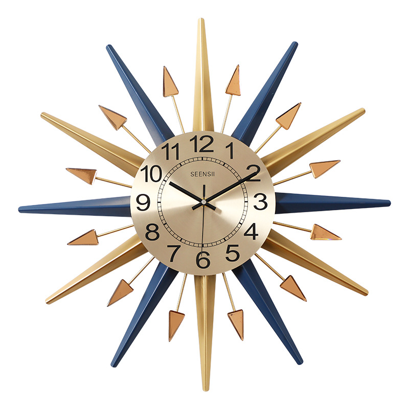 Wholesale Household Wall Clock Simple Nordic Light Luxury Wall Hanging Decoration Clock European Simple Mute Cross-Border Decorative Creative Clock