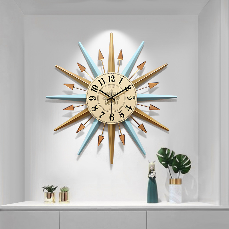 Wholesale Household Wall Clock Simple Nordic Light Luxury Wall Hanging Decoration Clock European Simple Mute Cross-Border Decorative Creative Clock