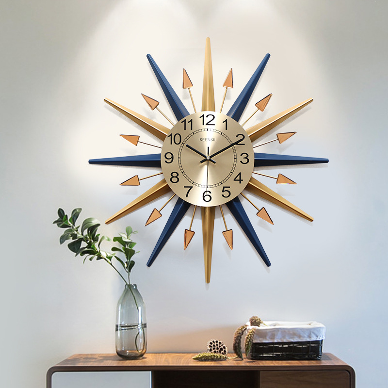 Wholesale Household Wall Clock Simple Nordic Light Luxury Wall Hanging Decoration Clock European Simple Mute Cross-Border Decorative Creative Clock