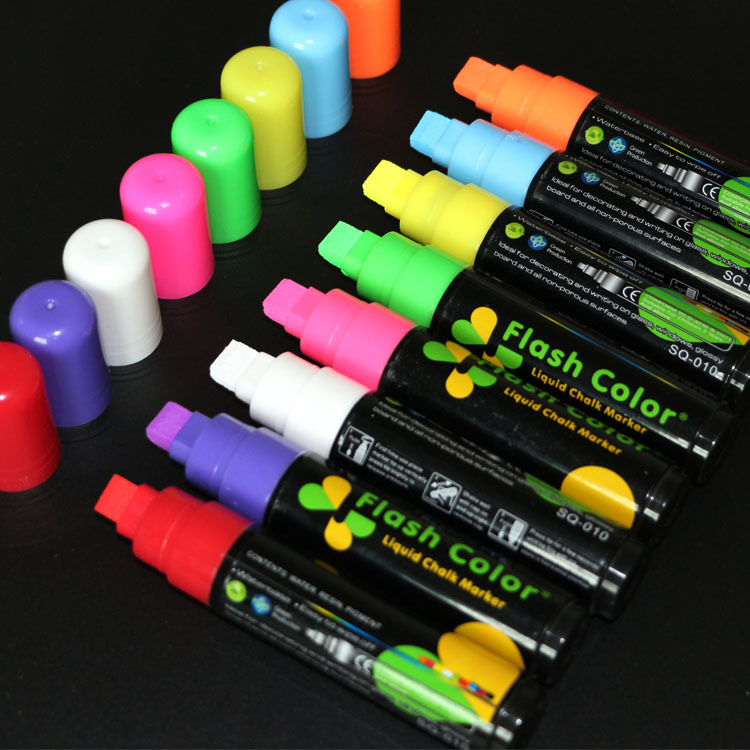 LED Electronic Board Luminous Pen Blackboard Special Highlighter Glass Plate Liquid Writing Pen Large Eight-Color Brush