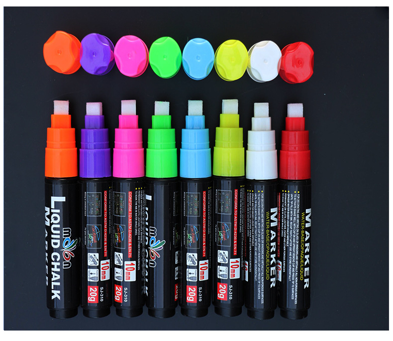 LED Electronic Board Luminous Pen Blackboard Special Highlighter Glass Plate Liquid Writing Pen Large Eight-Color Brush