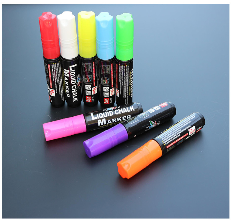 LED Electronic Board Luminous Pen Blackboard Special Highlighter Glass Plate Liquid Writing Pen Large Eight-Color Brush