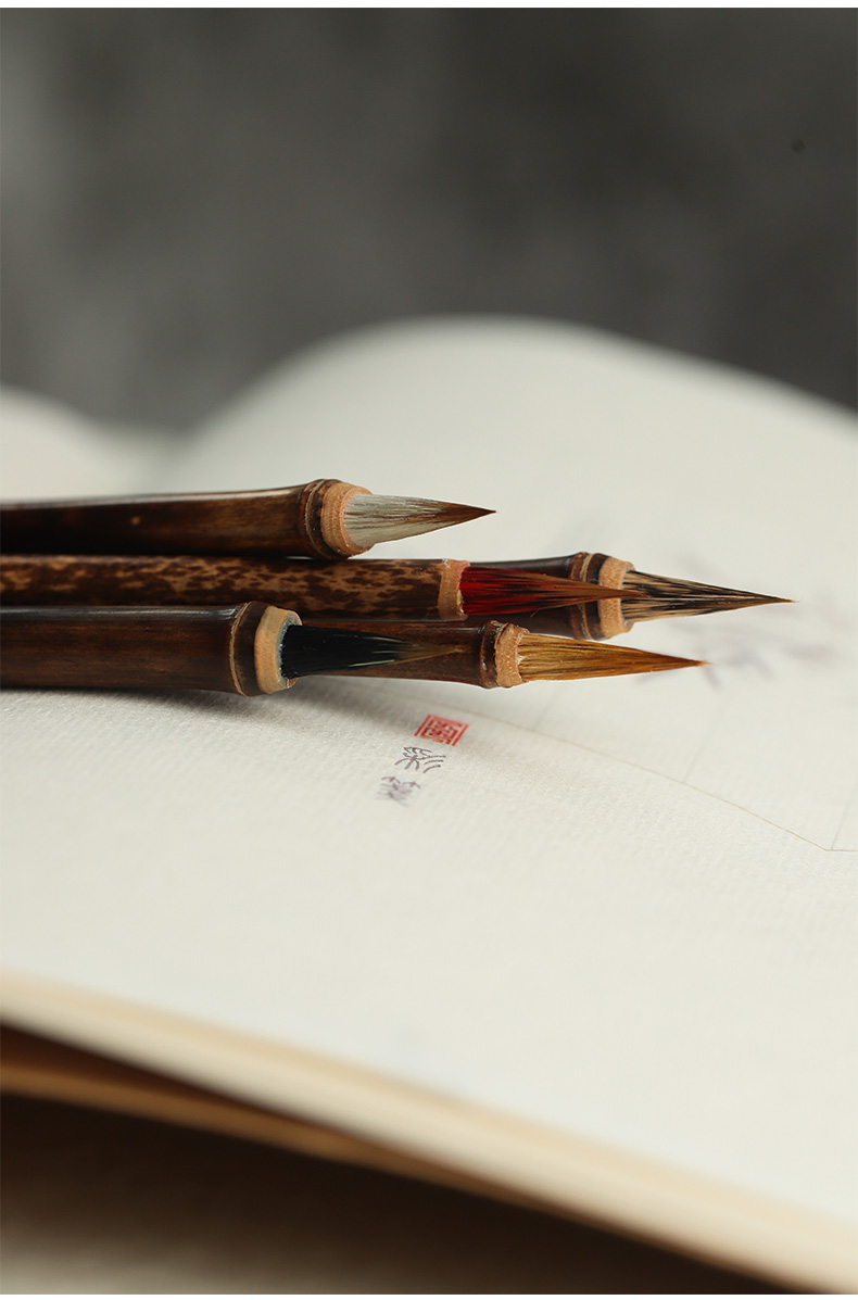 Regular Script Writing Brush for Copying Heart Sutra Weasel's Hair Tiny Regular Script in Small Characters Writing Brush Weasel's Hair Beginner Adult Calligraphy Tracing