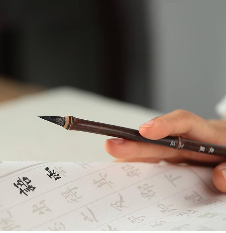 Regular Script Writing Brush for Copying Heart Sutra Weasel's Hair Tiny Regular Script in Small Characters Writing Brush Weasel's Hair Beginner Adult Calligraphy Tracing