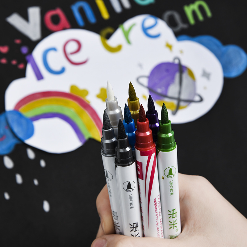 Dongmi New Product 560 Metallic Double-Headed Pen Type Writing Brush Creative Multi-Color Hand Account Hook Line Greeting Card Calligraphy Drawing Crayons