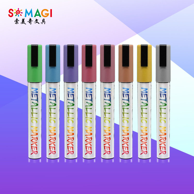 Somme 6mm metallic marker pen glass graffiti multi-color can be wiped glass pen metal liquid chalk