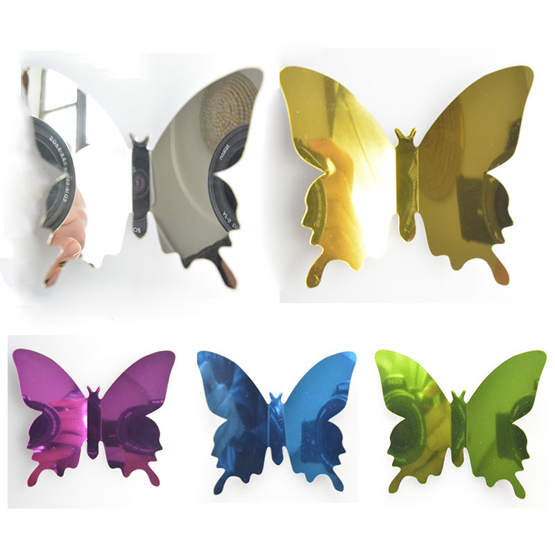 12 Stereo Mirror Butterfly Pet Mirror 3D Butterfly Bedroom Living Room Wall Sticker Decoration AliExpress Hot Sale