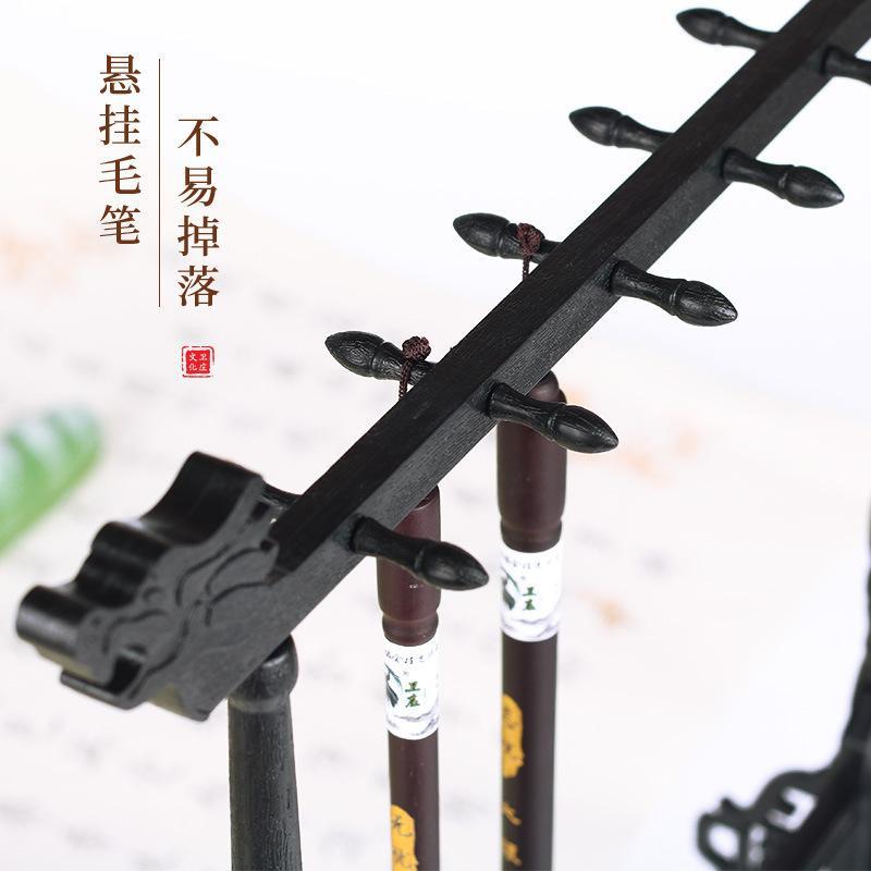 Weizhuang Imitation Door Frame Pen Holder 6 Pin 12 Hanging Removable Writing Brush Holder Pen Holder Pen Hanging Desktop Storage Calligraphy Materials Wholesale