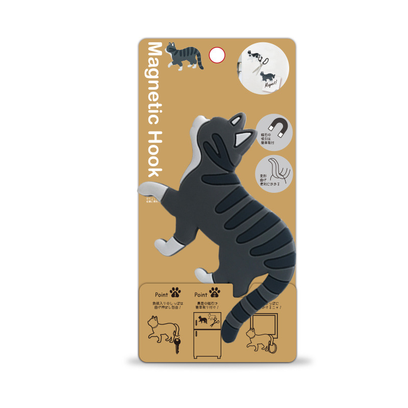 Japanese Style Creative Walking Cat Tail Hook Refrigerator Decoration Magnetic Hook Message Refridgerator Magnets Sticker Hook