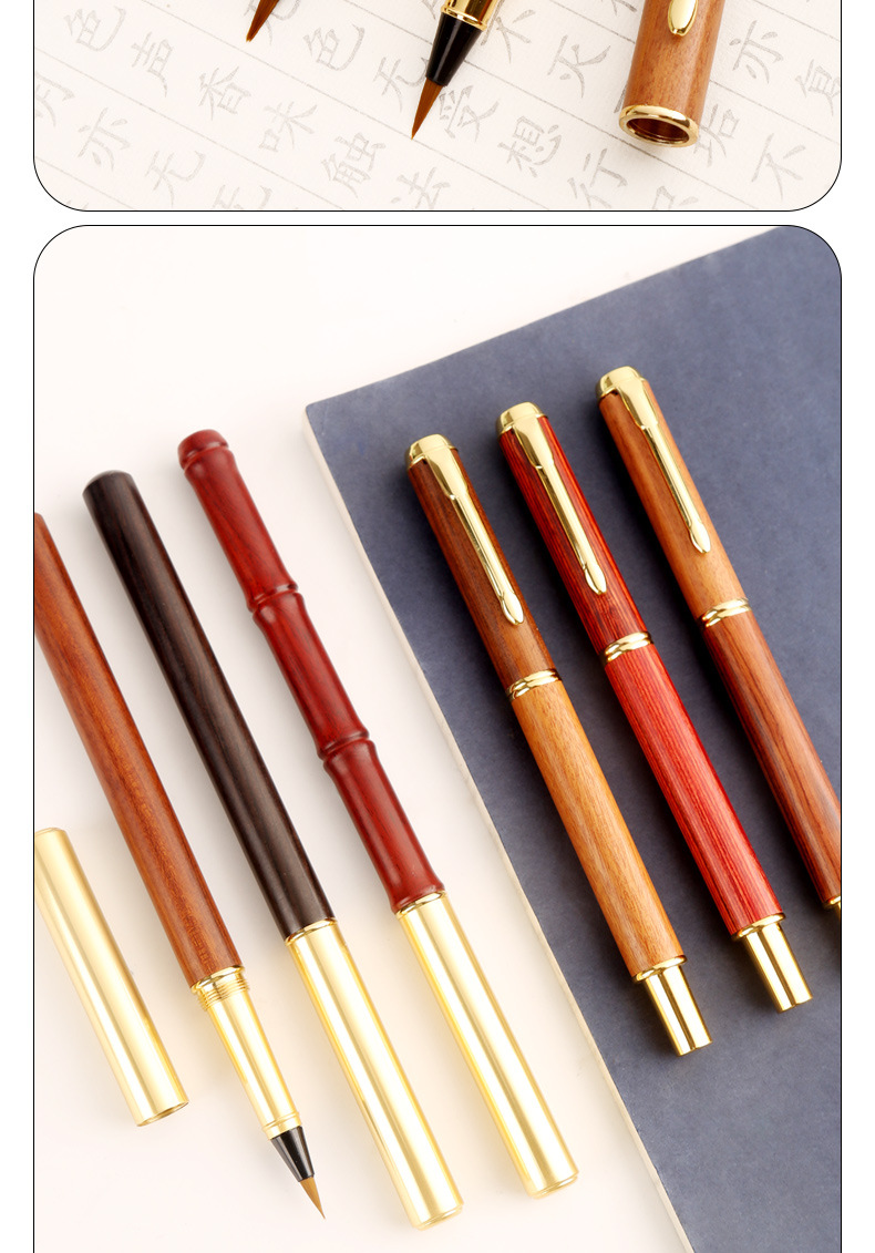 Writing Brush Soft Pen Small Regular Script Portable Weasel's Hair Can Add Ink Copy Scripture Calligraphy Pen Art Pen Type Writing Brush Can Do Logo