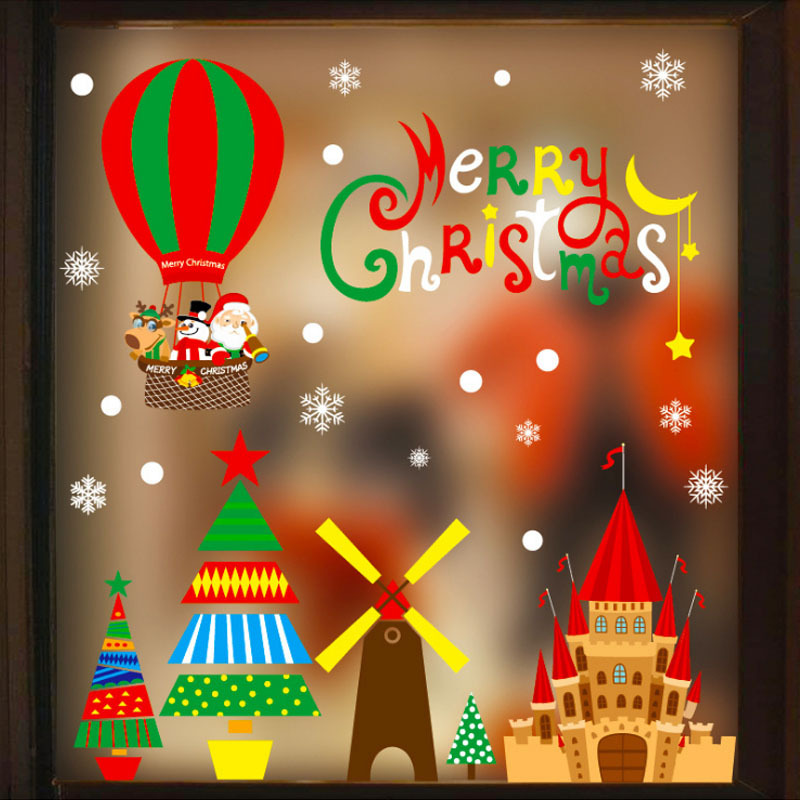 Christmas Color Static Sticker Show Window Decoration Window Stickers Decoration Mall Hotel Christmas Decoration Supplies Factory Direct Sales