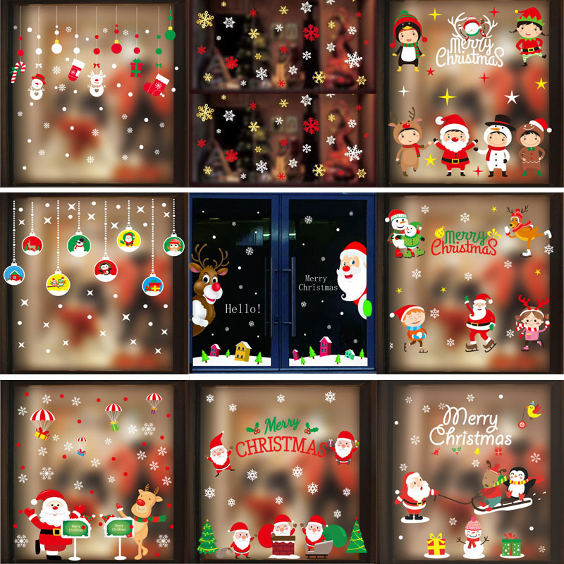 Christmas Color Static Sticker Show Window Decoration Window Stickers Decoration Mall Hotel Christmas Decoration Supplies Factory Direct Sales