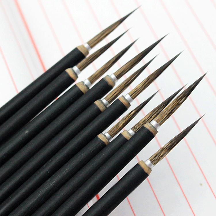 Large, Medium and Small GUI Pen Hook Line Leaf Vein Writing Brush Black Wooden Pole Weasel's Hair Delineating Brush Mouse Beard Painting Brush Large, Medium and Small GUI Pen Hook Line Leaf Vein Writing Brush Black Wooden Pole Weasel's Hair Delineating Brush Mouse Beard Painting Brush