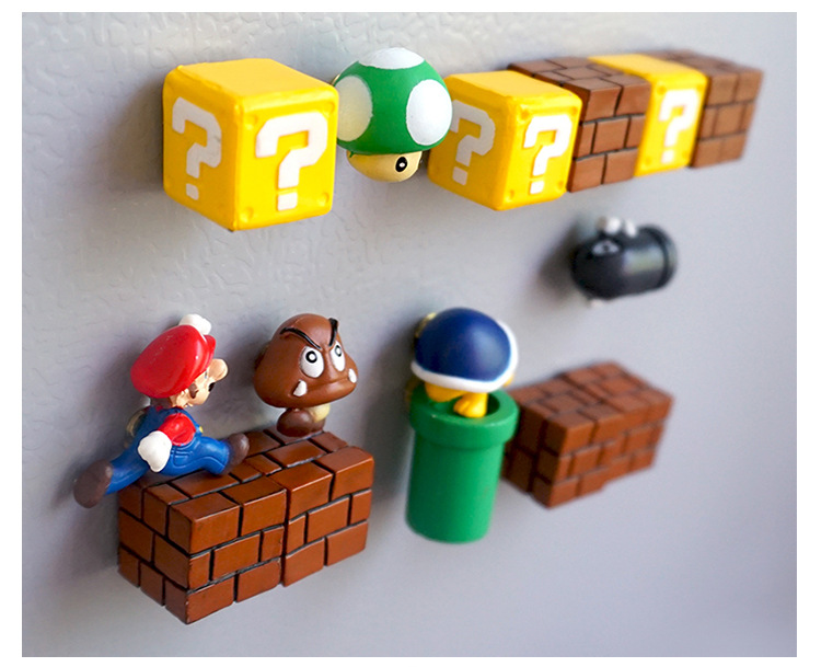 Super Mary Refrigerator Sticker and Magnet Sticker Korean 3D Three-Dimensional Set Mario Decoration Japanese Magnet Creative Cute Super Mary Refrigerator Sticker and Magnet Sticker Korean 3D Three-Dimensional Set Mario Decoration Japanese Magnet Creative Cute