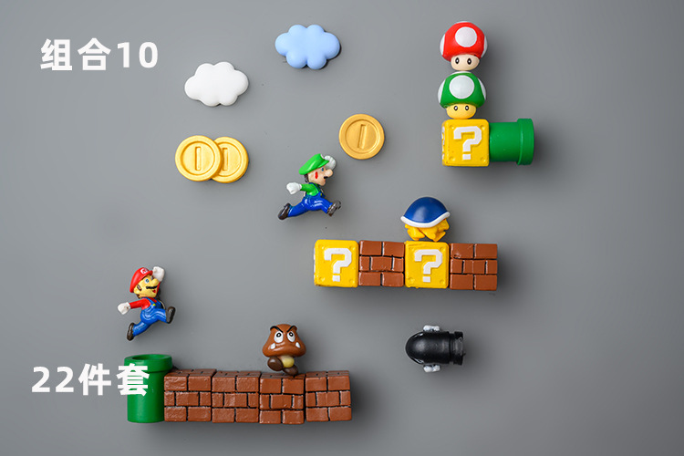 Super Mary Refrigerator Sticker and Magnet Sticker Korean 3D Three-Dimensional Set Mario Decoration Japanese Magnet Creative Cute Super Mary Refrigerator Sticker and Magnet Sticker Korean 3D Three-Dimensional Set Mario Decoration Japanese Magnet Creative Cute