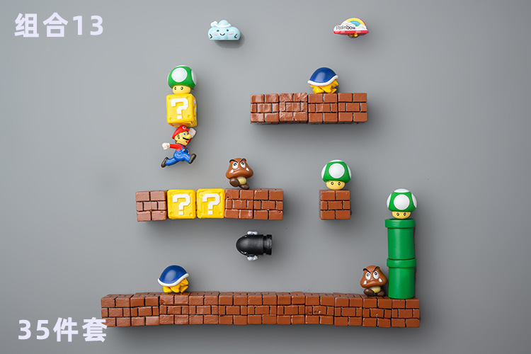 Super Mary Refrigerator Sticker and Magnet Sticker Korean 3D Three-Dimensional Set Mario Decoration Japanese Magnet Creative Cute Super Mary Refrigerator Sticker and Magnet Sticker Korean 3D Three-Dimensional Set Mario Decoration Japanese Magnet Creative Cute