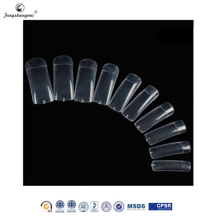 Direct Sales Transparent Lens Fake Nails Flat Head Semi-Nail Sticky Sand Dragon Nail Long Wear Nail Sticker DIY Decoration Nail Shaped Piece Foreign Trade