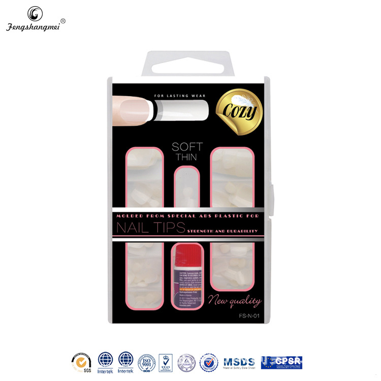 Direct Sales Transparent Lens Fake Nails Flat Head Semi-Nail Sticky Sand Dragon Nail Long Wear Nail Sticker DIY Decoration Nail Shaped Piece Foreign Trade
