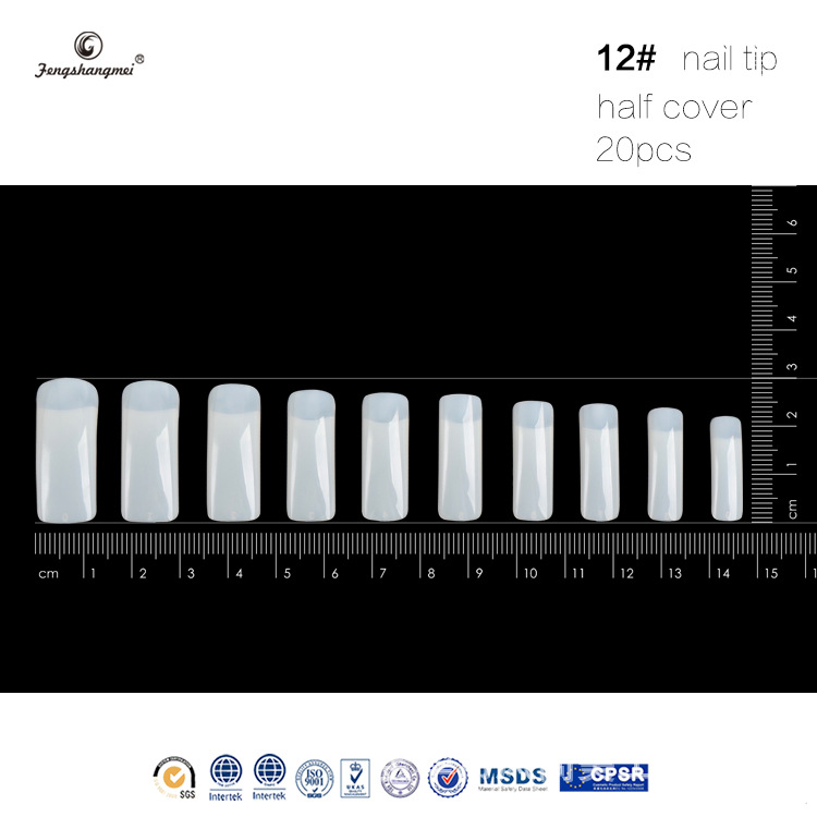 Direct Sales Transparent Lens Fake Nails Flat Head Semi-Nail Sticky Sand Dragon Nail Long Wear Nail Sticker DIY Decoration Nail Shaped Piece Foreign Trade
