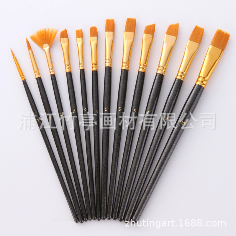 Amazon Hot Sale 12 Pieces Blue Rod Nylon Writing Brush Set Watercolor Brush Wood Dry Brush Art Painting Supplies Amazon Hot Sale 12 Pieces Blue Rod Nylon Writing Brush Set Watercolor Brush Wood Dry Brush Art Painting Supplies