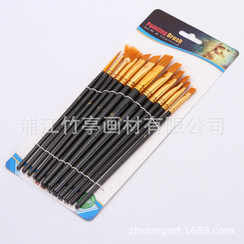 Amazon Hot Sale 12 Pieces Blue Rod Nylon Writing Brush Set Watercolor Brush Wood Dry Brush Art Painting Supplies Amazon Hot Sale 12 Pieces Blue Rod Nylon Writing Brush Set Watercolor Brush Wood Dry Brush Art Painting Supplies