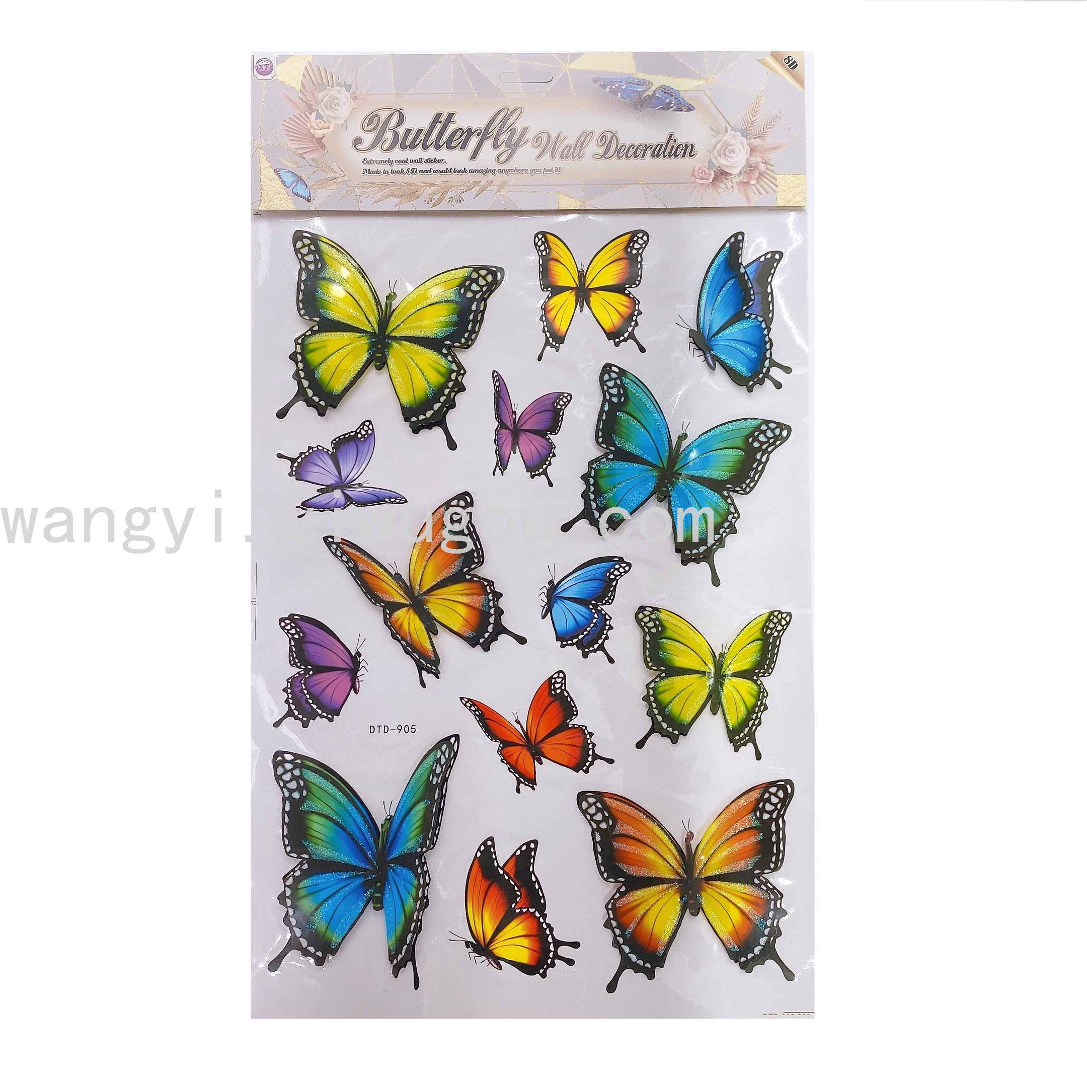 Factory Direct Sales 8D Stereo Butterfly Layer Stickers Butterfly Three-Dimensional Decoration Sticker DTDs