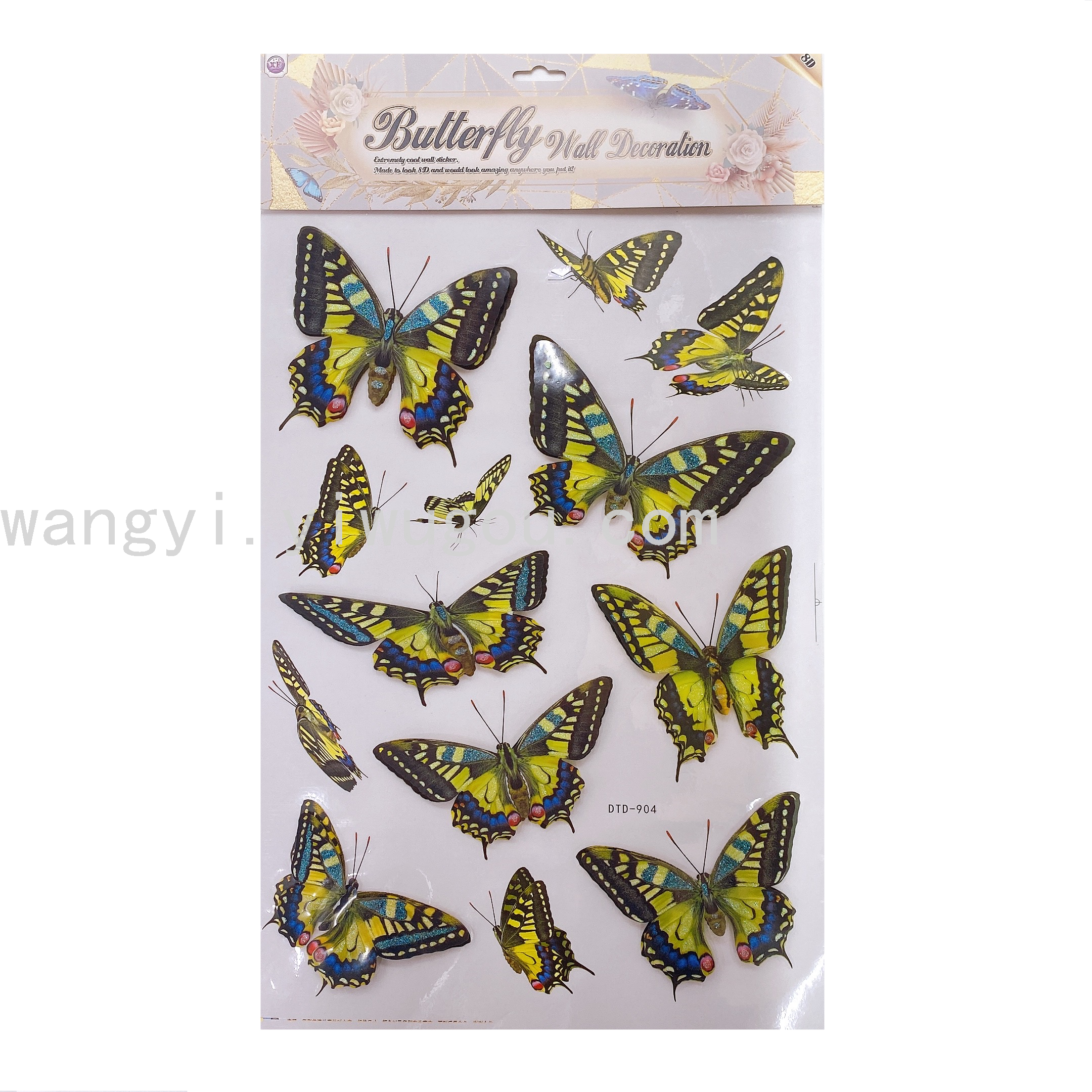 Factory Direct Sales 8D Stereo Butterfly Layer Stickers Butterfly Three-Dimensional Decoration Sticker DTDs