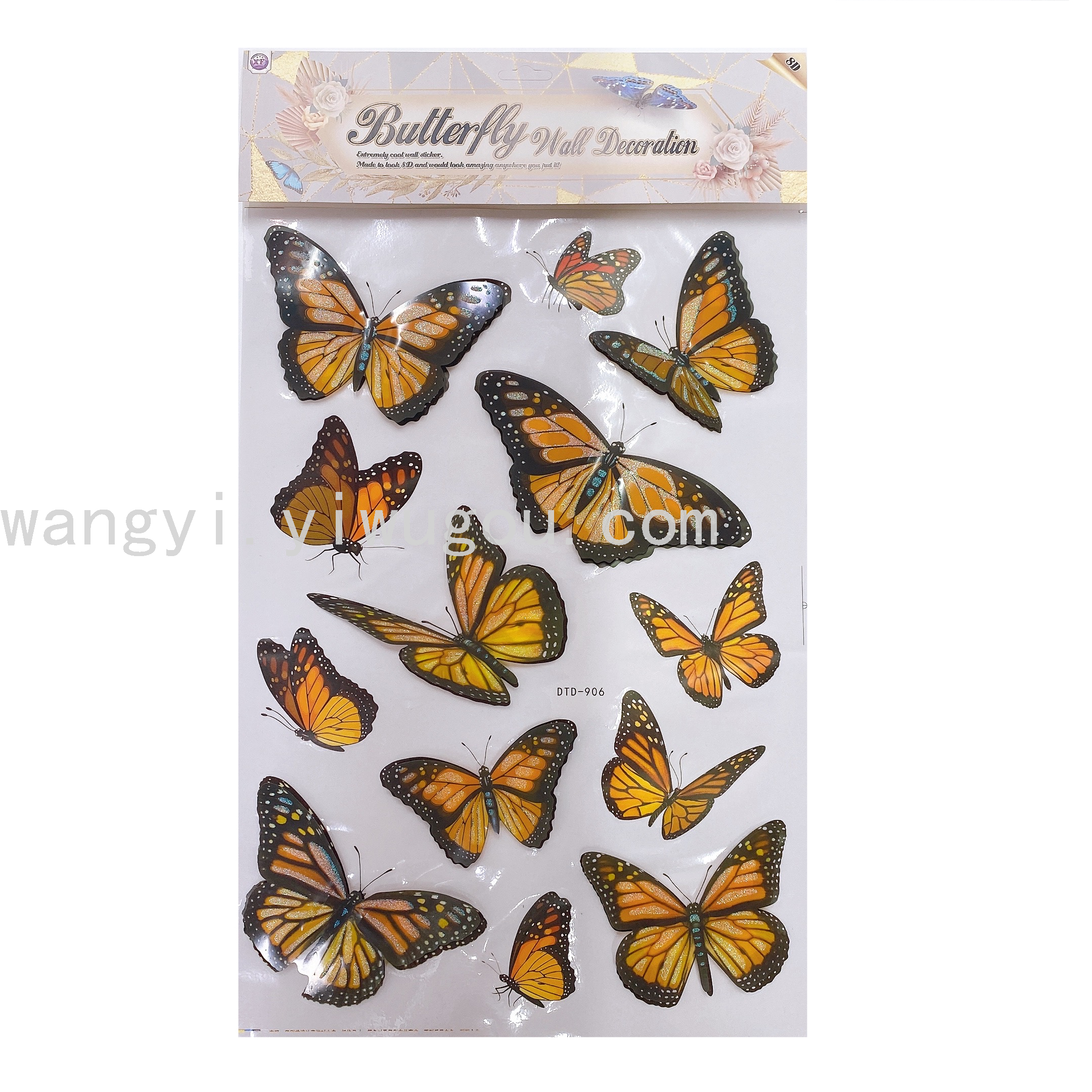 Factory Direct Sales 8D Stereo Butterfly Layer Stickers Butterfly Three-Dimensional Decoration Sticker DTDs