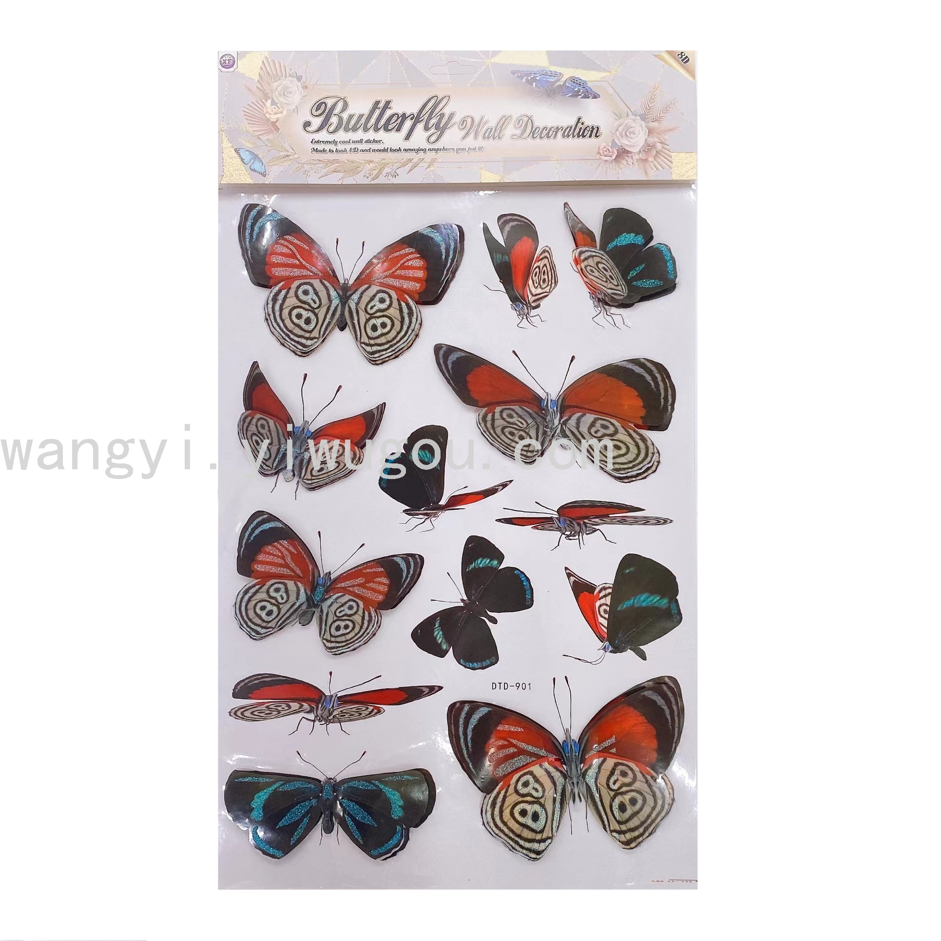 Factory Direct Sales 8D Stereo Butterfly Layer Stickers Butterfly Three-Dimensional Decoration Sticker DTDs