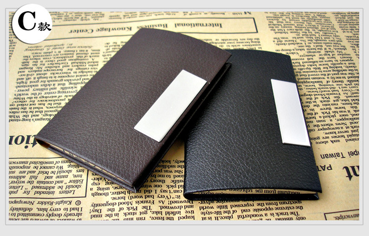 Leather business card case customized portable business card clip card clip gift wholesale