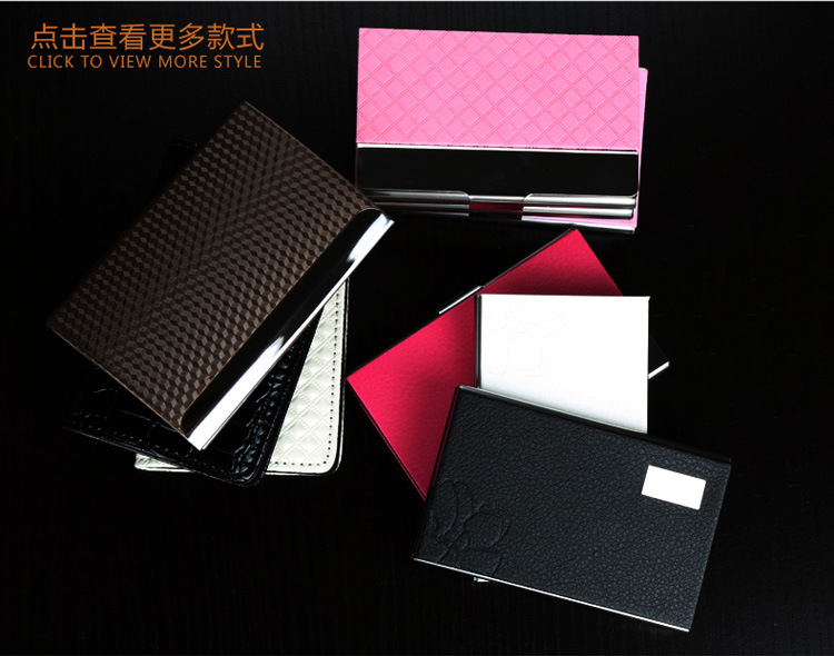 Leather business card case customized portable business card clip card clip gift wholesale