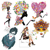 Cartoon Love Couple T-shirt Heat Transfer Offset Heat Transfer Pattern Custom DIY Clothes Sticker Ironing Decoration Applique