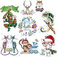 Cartoon Love Couple T-shirt Heat Transfer Offset Heat Transfer Pattern Custom DIY Clothes Sticker Ironing Decoration Applique