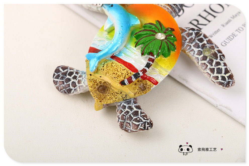 Cute Cartoon Resin Sea Turtle Magnetic Sticker Tropical Style Home Decoration Refridgerator Magnets