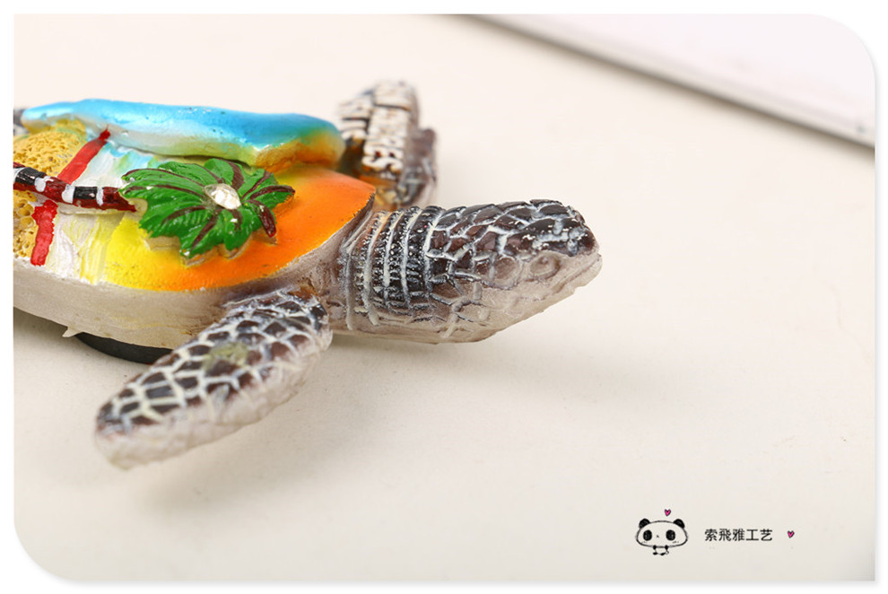 Cute Cartoon Resin Sea Turtle Magnetic Sticker Tropical Style Home Decoration Refridgerator Magnets