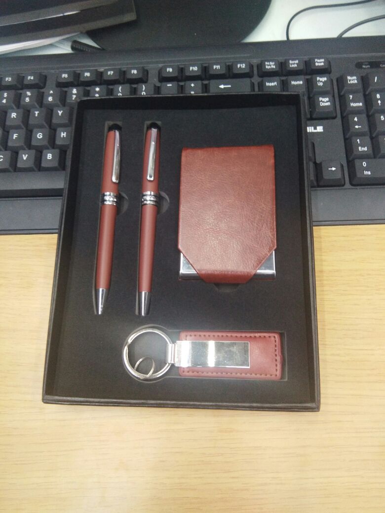 Card case key ring metal ballpoint pen