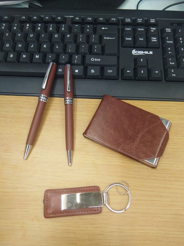 Card case key ring metal ballpoint pen